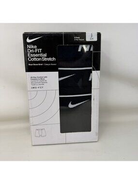 Nike Dri-Fit Essentials Boxer Brief 3 Pack Black Boy’s Size Small